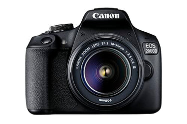 Canon EOS 2000D Spiegelreflexkamera - mit Objektiv EF-S 18-55 F3.5-5.6 III (24,1 MP, DIGIC 4+, 7,5 cm (3.0 Zoll) LCD, Display, Full-HD, WiFi, APS-C CMOS-Sensor), schwarz im Sale